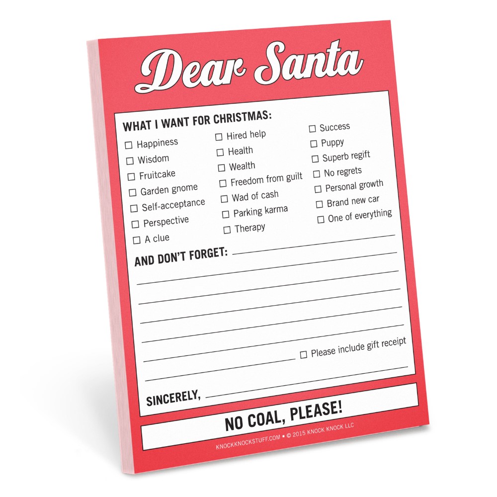 Knock Knock Nifty Dear Santa Sticky Notes