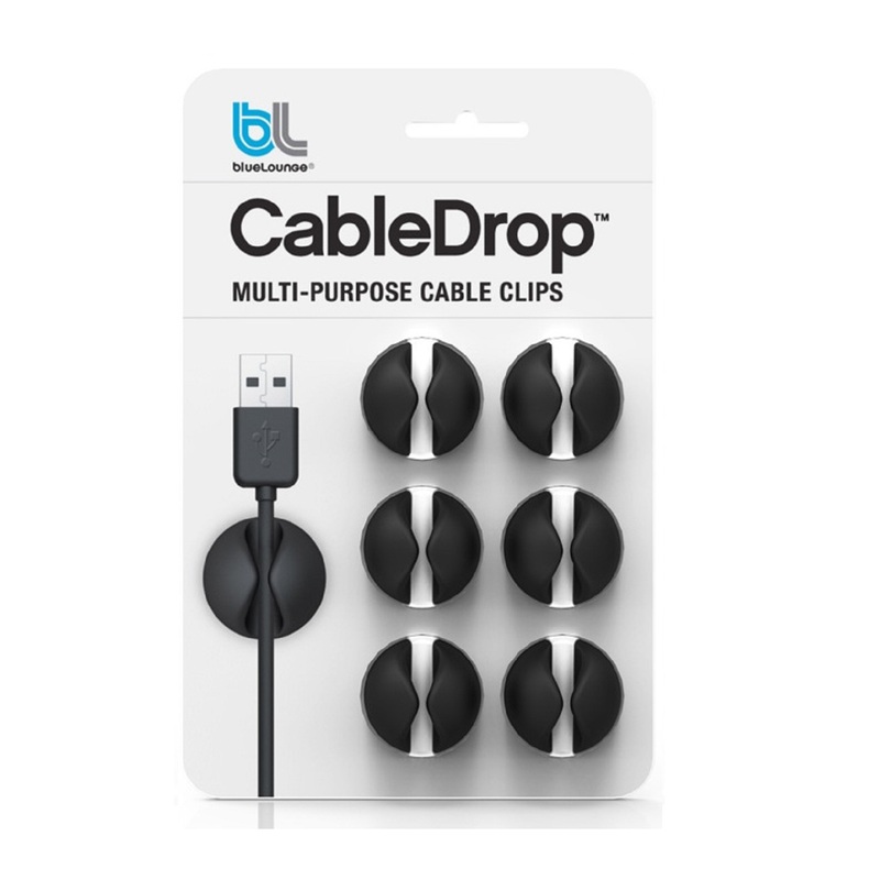 Bluelounge Cabledrop Cable Organiszer Black (6 Pack)
