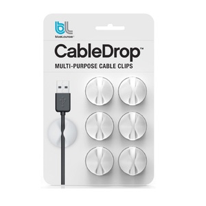 Bluelounge Cabledrop Cable Organizer White (6 Pack)