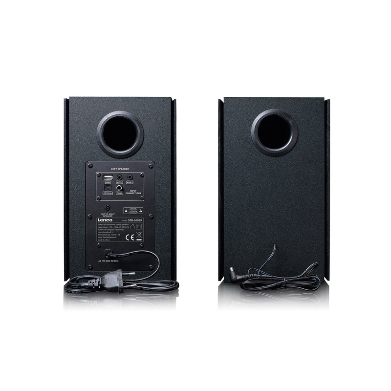 Lenco SPB-260 Black Bluetooth Hi-Fi Stereo Speaker Duo Set