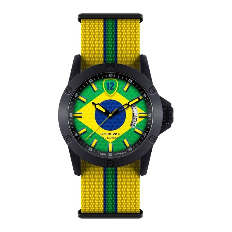 Twelve WBRA1M Brazil Themed Unisex Wristwatch - Medium - 39mm