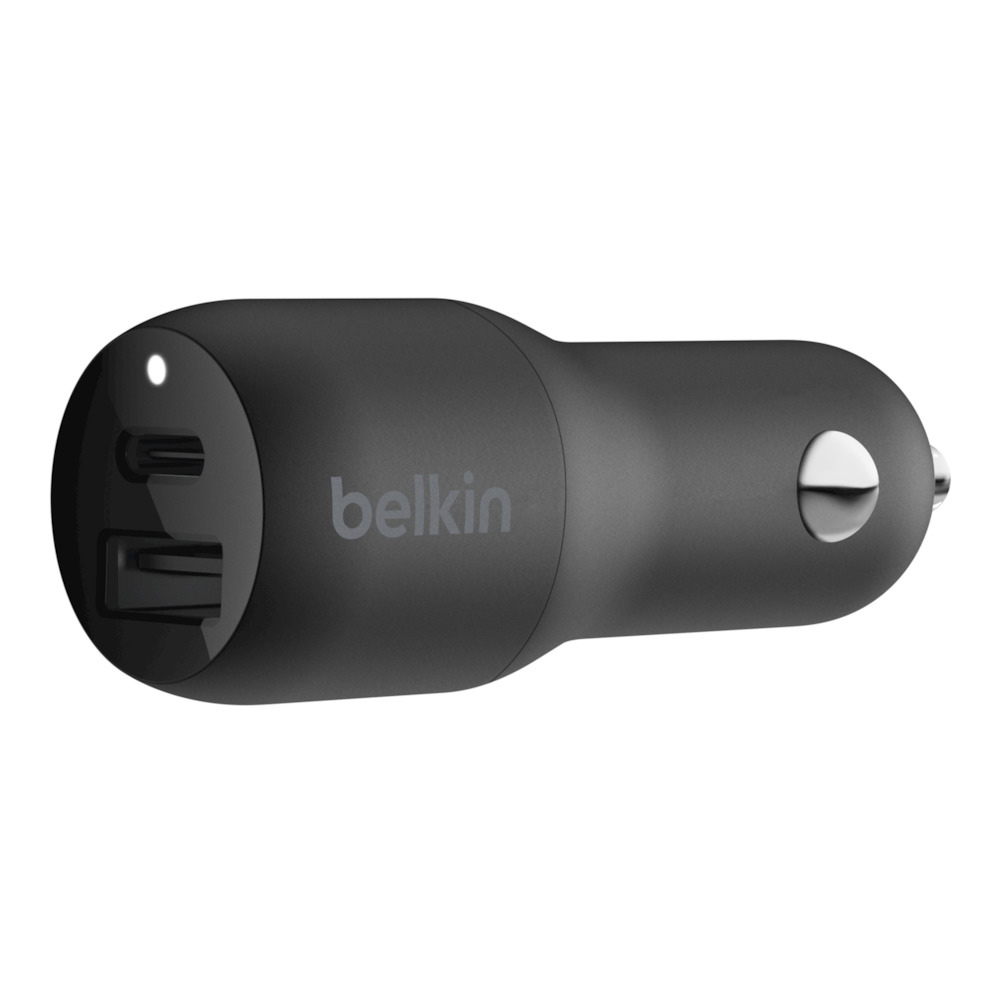 Belkin BOOST CHARGE USB-C + USB-A Car Charger 30W Black