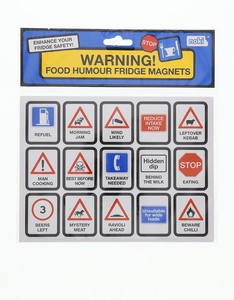 Paladone Warning Food Humour Fridge Magnet