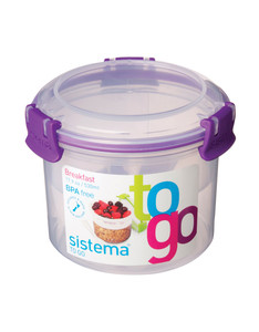 Sistema Klip It Breakfast To Go Coloured Lid Container