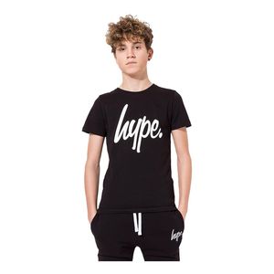 Hype Black With White Script Kids T-Shirt