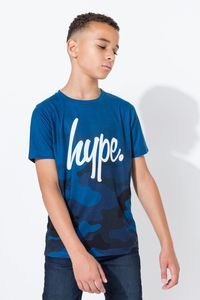 Hype Blue Camo Fade Kids T-Shirt