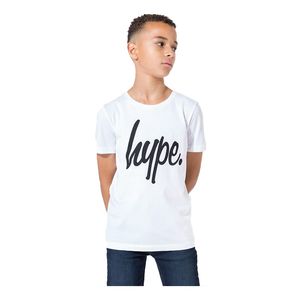 Hype White With Black Script Kids T-Shirt