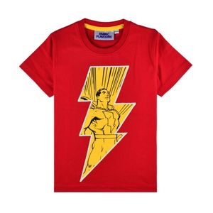 DC Comics Shazam Applique Emblem Boy's T-Shirt Red