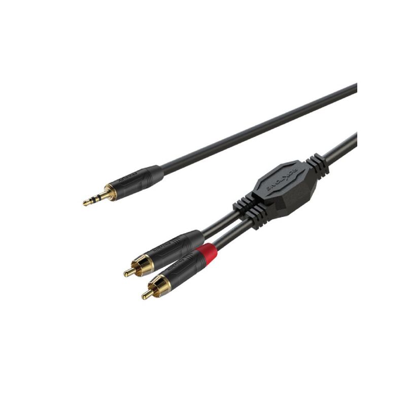 Roxtone Gptc140L3 Professional JK 3.5mm To 2RCA - Gold 3M Cable