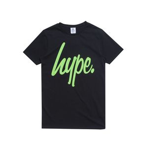 Hype Script Men's T-Shirt Black/Lime