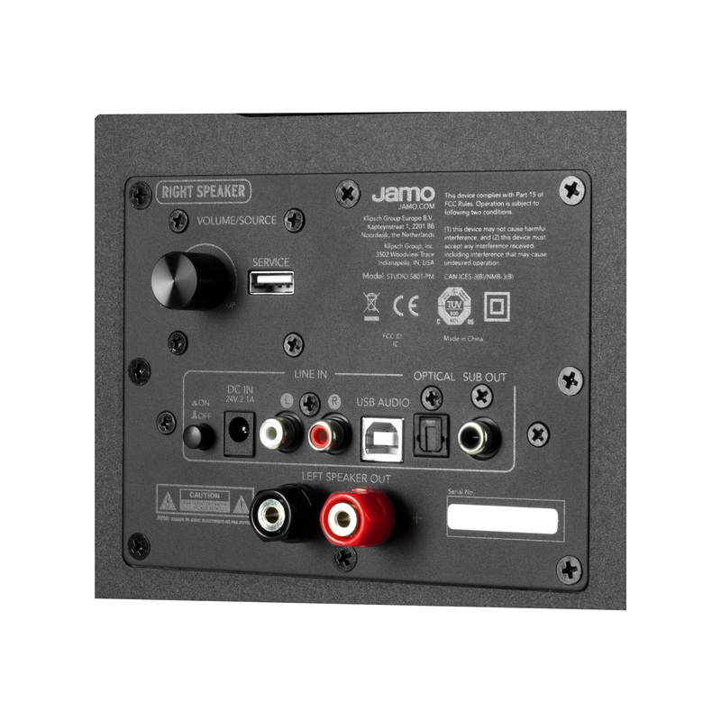 Jamo S 801 PM Powered Monitor Speakers Black (Pair)