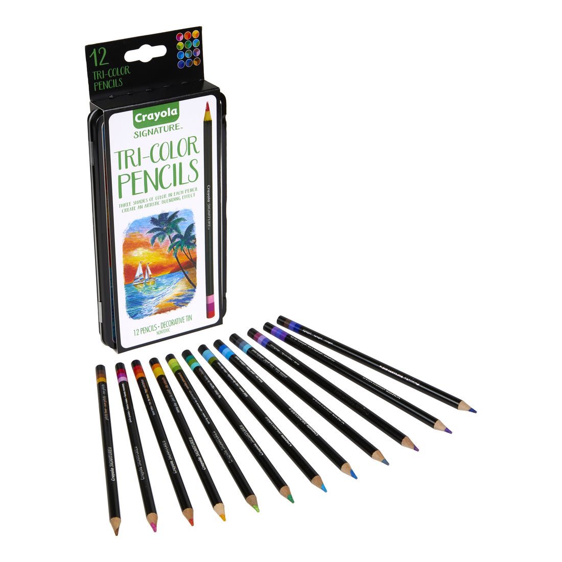 Crayola Signature Tri Color Pencils W Tin (Set Of 12)