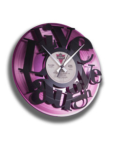 Disc O Clock Live Love Laugh Pink Vinyl Clock