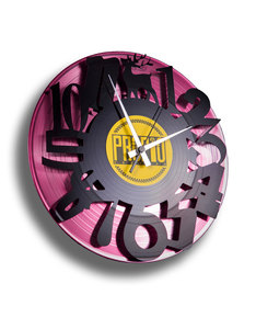 Disc O Clock Numbers Pink Vinyl Clock