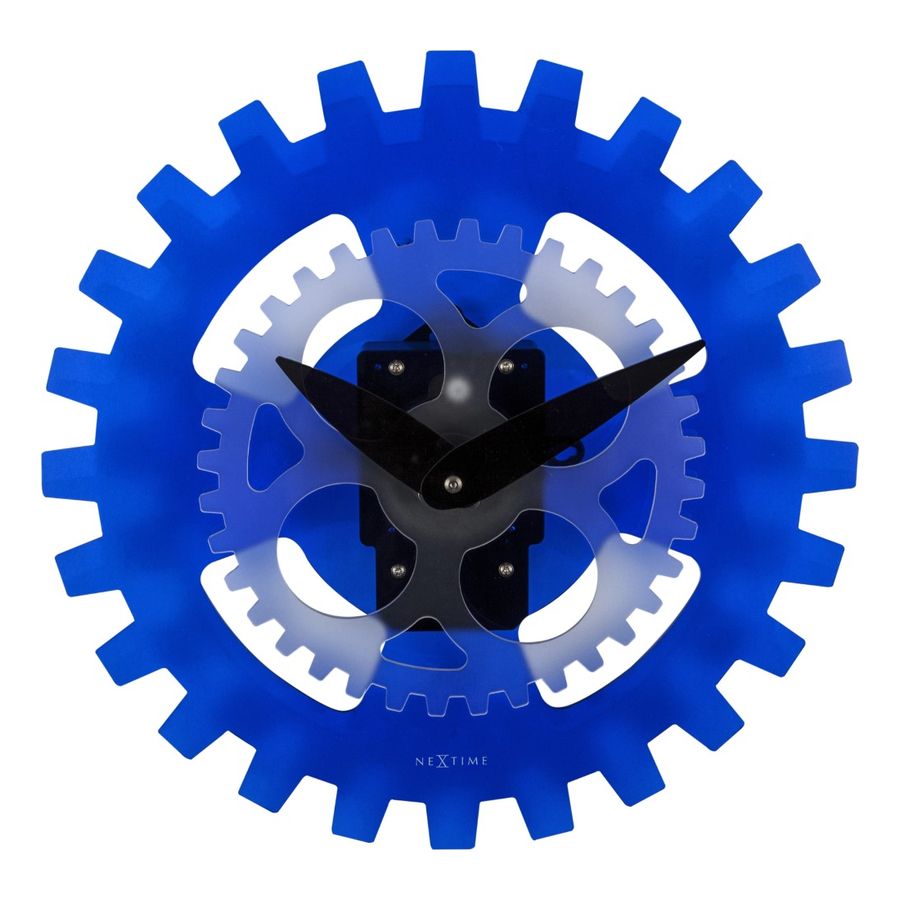 Nextime Moving Gears Wall Clock Blue