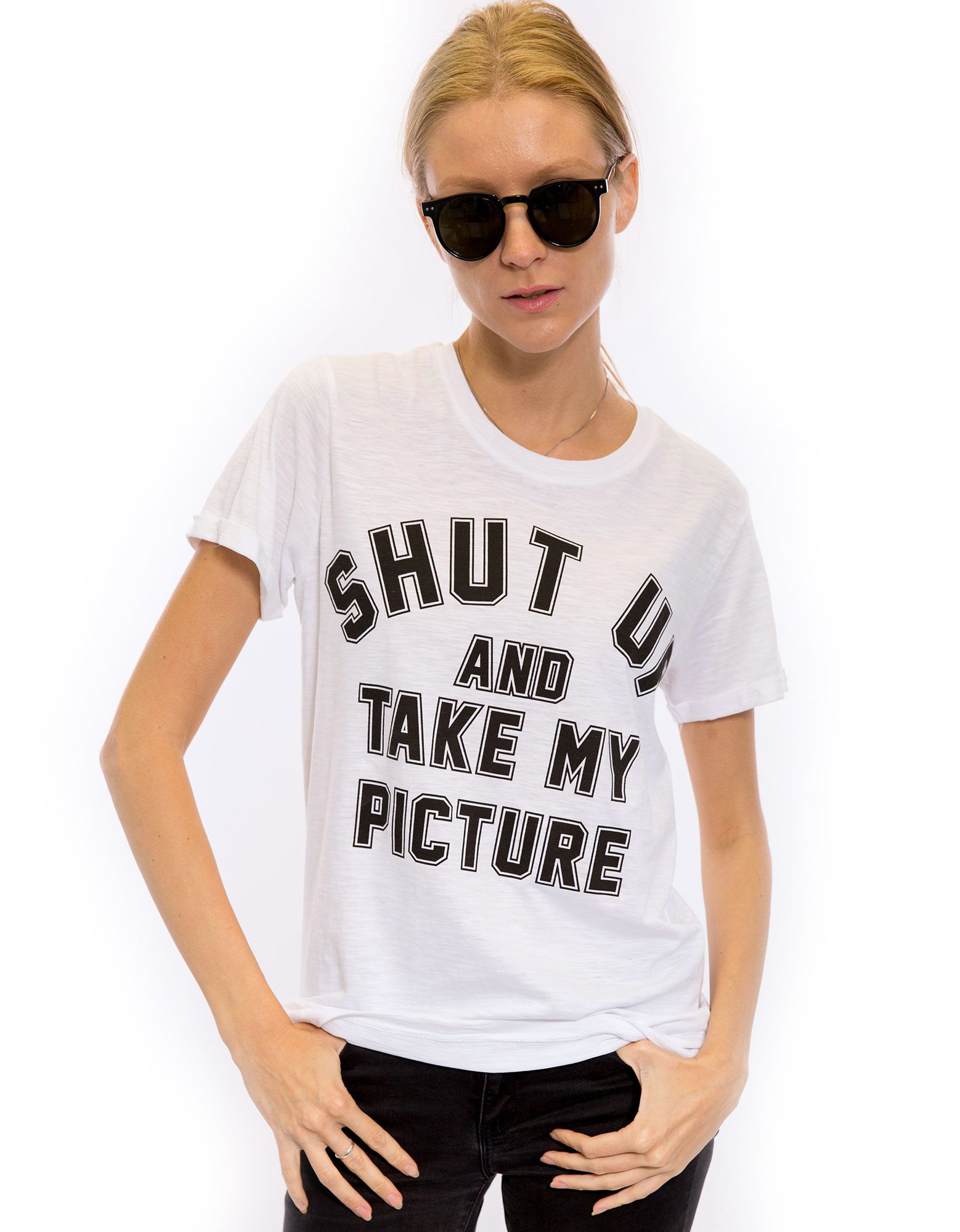 Shut Up And Take White T-Shirt M