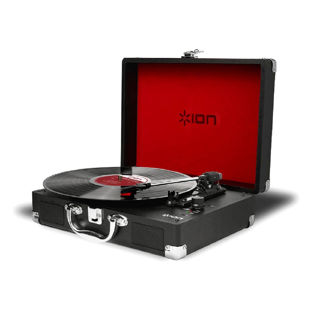 ION Vinyl Motion Deluxe Portable Turntable with Built-in Speakers - Black