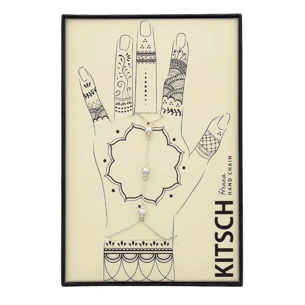 Kitsch Henna Hand Chain Silver Necklace