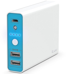 iLuv 10400mAh 2 USB White Power Bank
