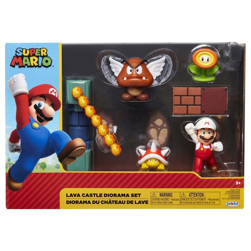 Nintendo 2.5 Inches Figure 5 Pack Lava Castle Diorama Set