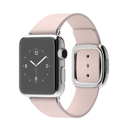Apple Watch 38mm Stainless Steel Case Soft Pink Modern Buckle Small