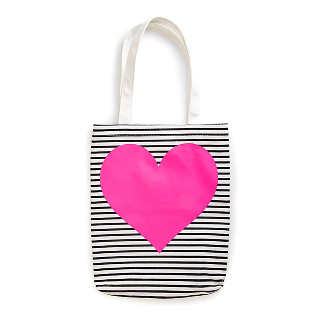 Ban.do Canvas Tote Neon Heart With Stripes New Construction