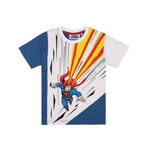 Fabric Flavours Superman Flying Boys T-Shirt White/Blue