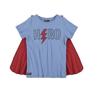 Yporque Superhero Kids Tee with Detachable Cape Blue Cadet/Red
