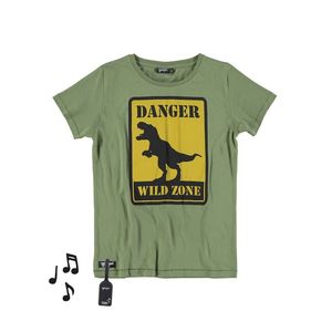 Yporque Dino Kids Tee with Sound Effects Nasty Green