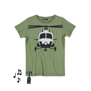 Yporque Helicopter Kids Tee with Sound Effects Nasty Green