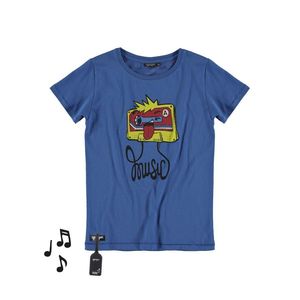Yporque Cassette Kids Tee with Sound Effects High Blue