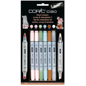 Copic Ciao Refillable Markers 5+1 - Scrap & Stempelset 1 (Set of 6)