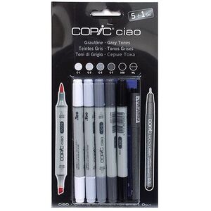 Copic Ciao Refillable Markers 5+1 - Grey Tones (Set of 6)