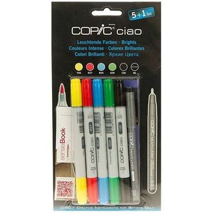 Copic Ciao Refillable Markers 5+1 - Brights (Set of 6)