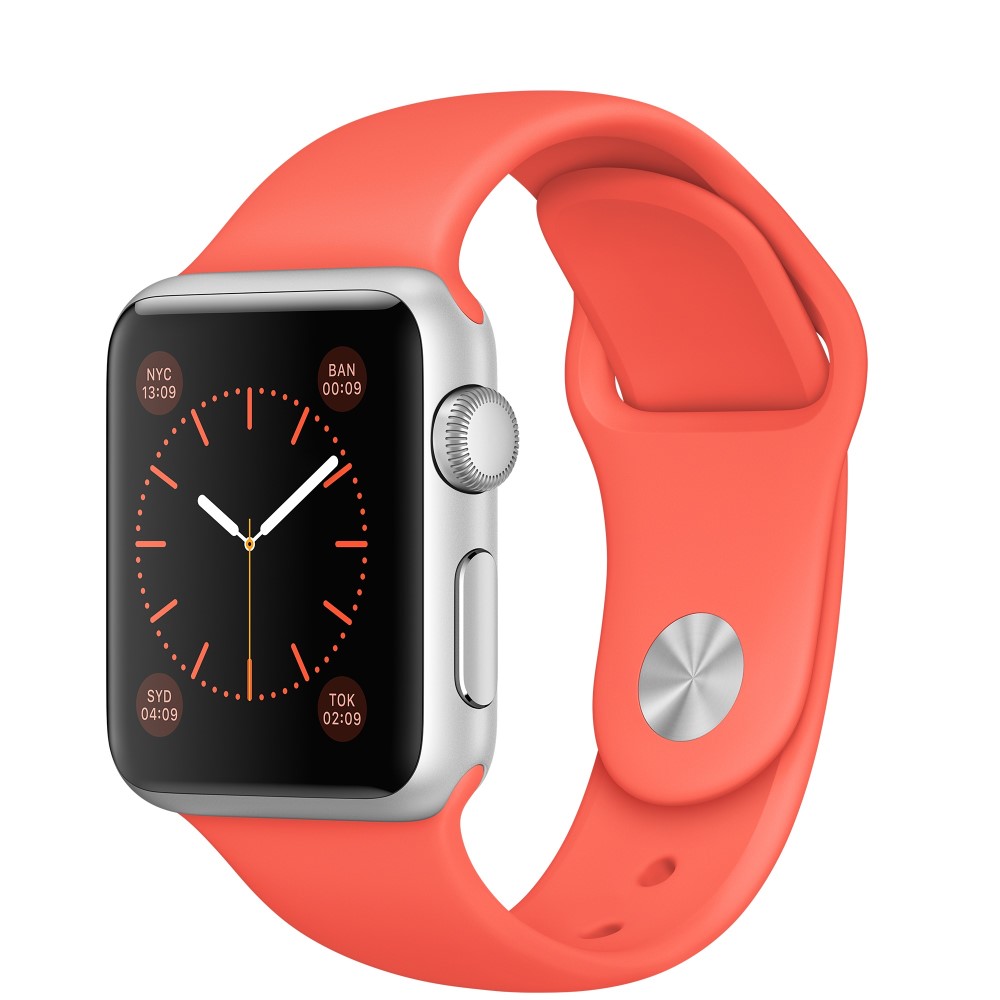 Apple Watch Sport 38mm Silver Aluminium Case With Apricot Band