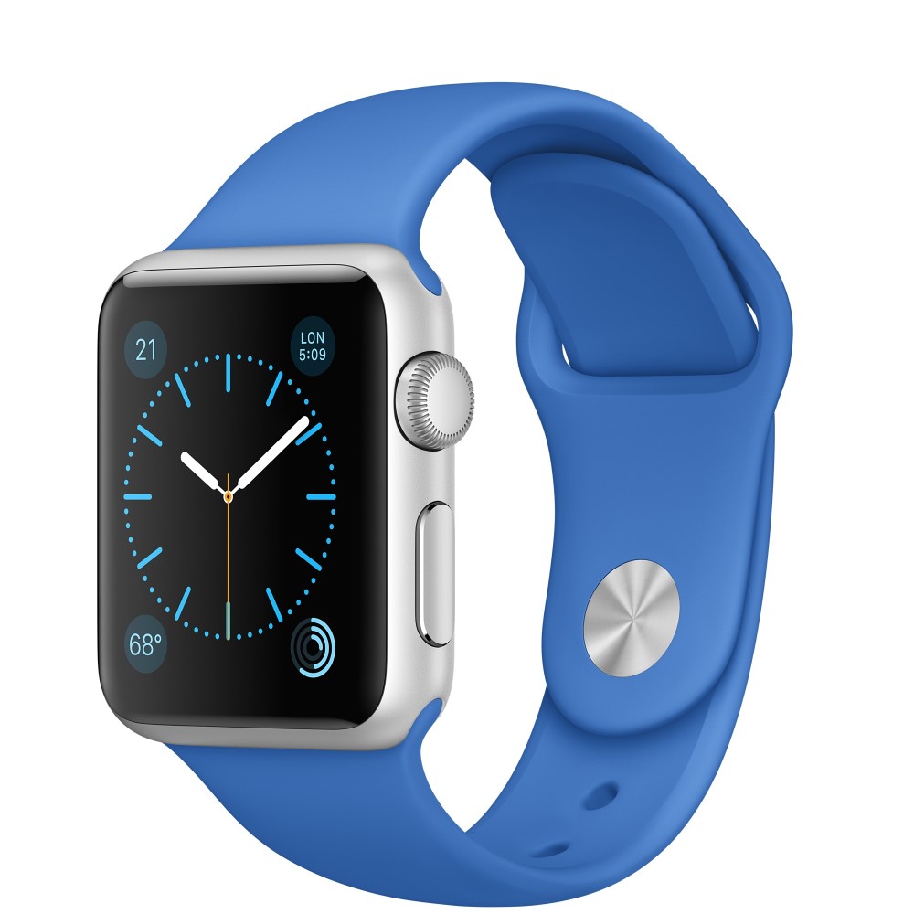 Apple Watch Sport 38mm Silver Aluminium Case With Royal Blue Band