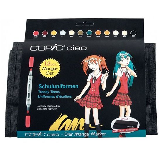 Copic Ciao Refillable Markers in Wallet - School Uniform (Set of 12)