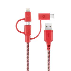 Energea NyloTough 3-In-1 Cable Red 18cm