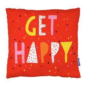 Ohh Deer Get Happy Red/Pink/Yellowith White Cushion