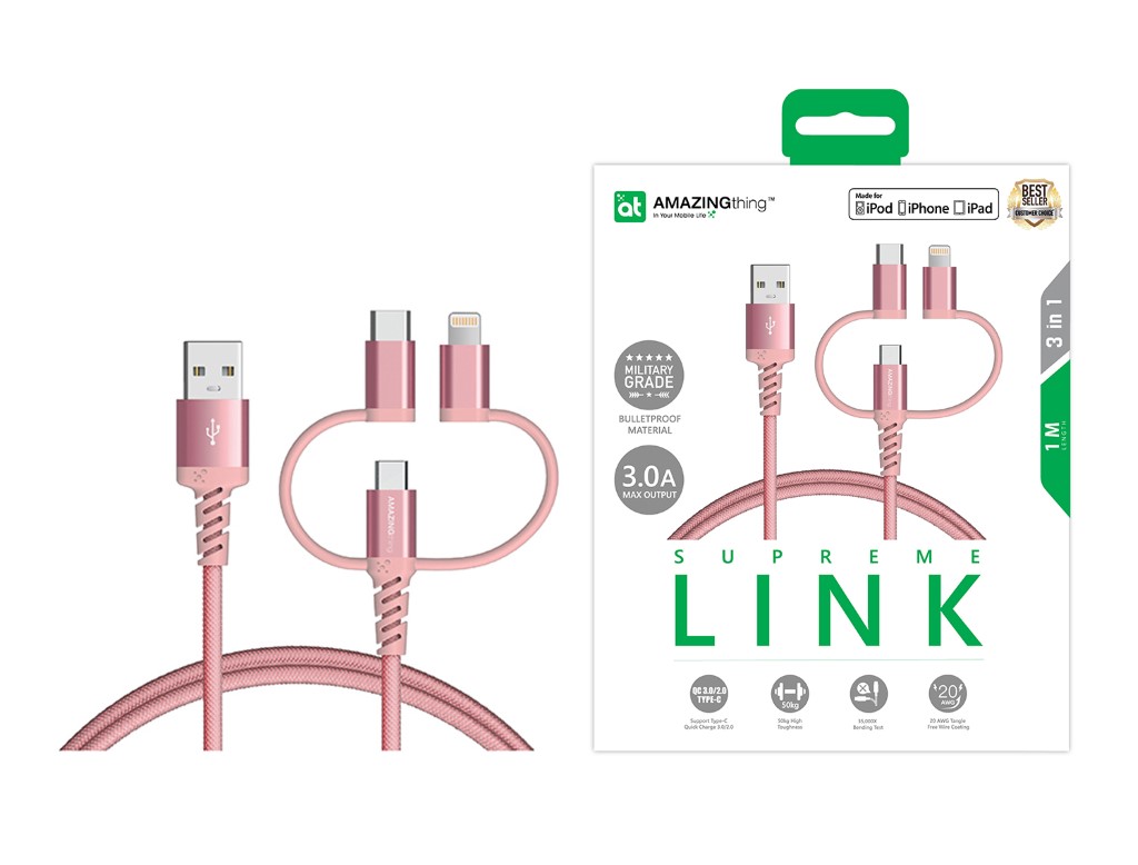 Amazing Thing Supreme Link 3-in-1 Rose Gold Cable