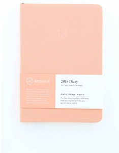 MiGoals Minimal Diary Soft Cover A5 Coral 2018 Planner