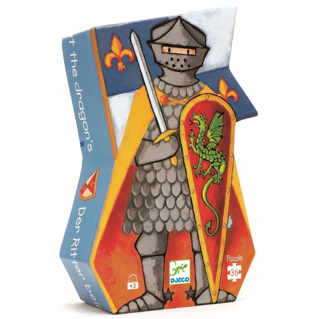 Djeco Silhouette Jigsaw Puzzles the Knight At the Dragon (36 Pieces)