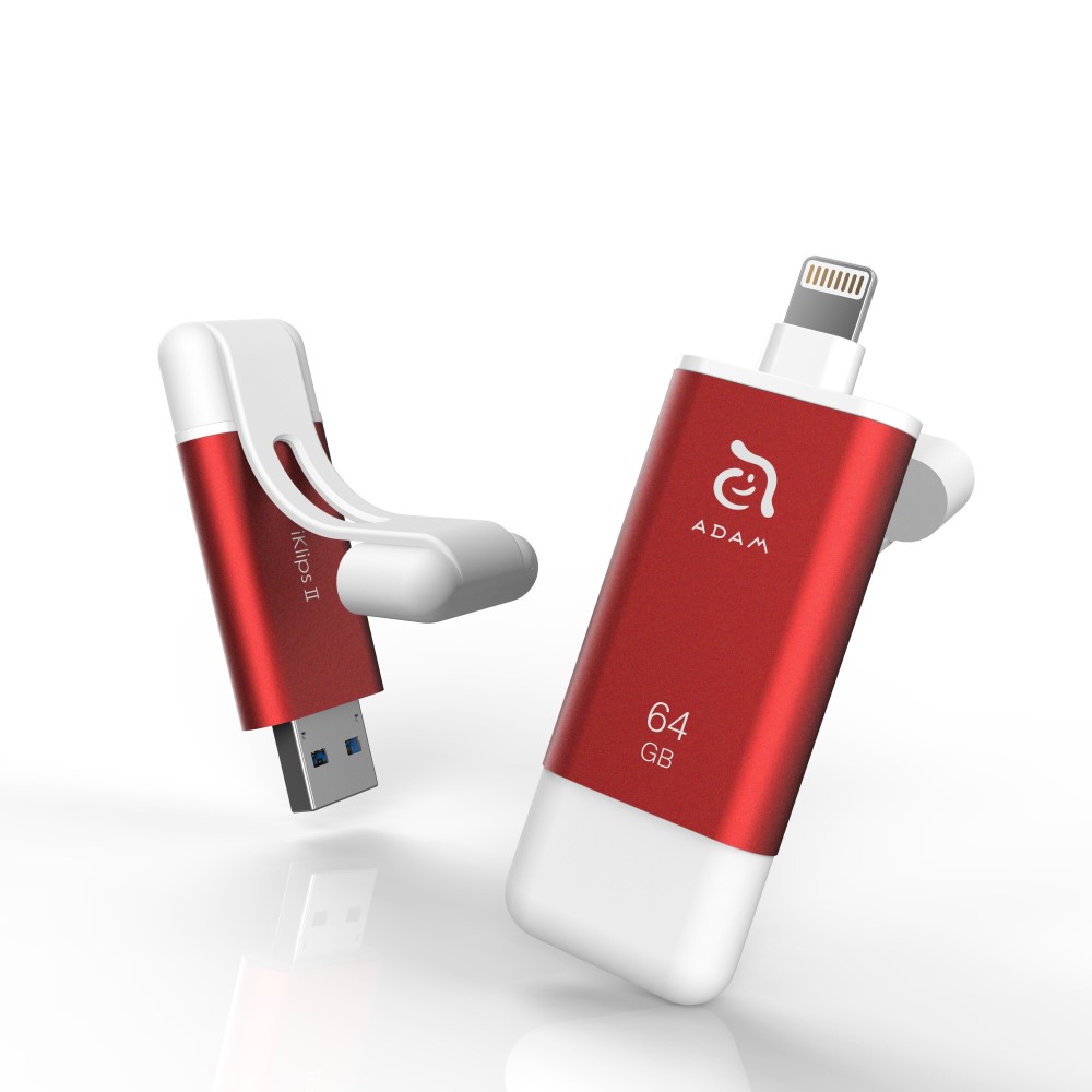 Adam Elements iKlips II 64GB Red Mobile Data Storage