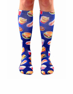 Living Royal Fast Food Galaxy Unisex Knee High Socks