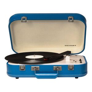 Crosley Coupe Portable Bluetooth Turntable with Built-in Speakers - Blue