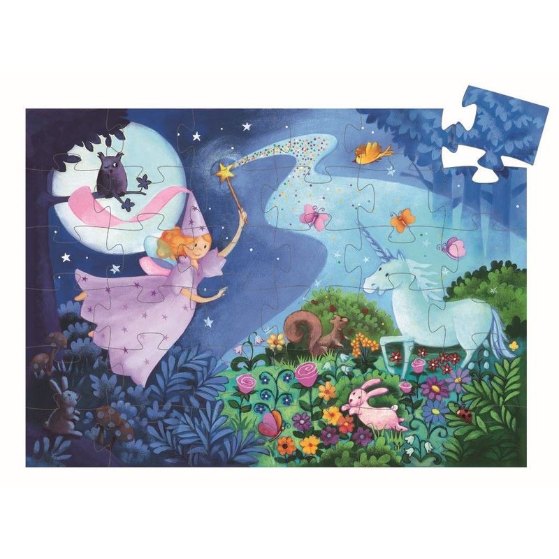 Djeco Silhouette Jigsaw Puzzles the Fairy & the Unicorn (36 Pieces)