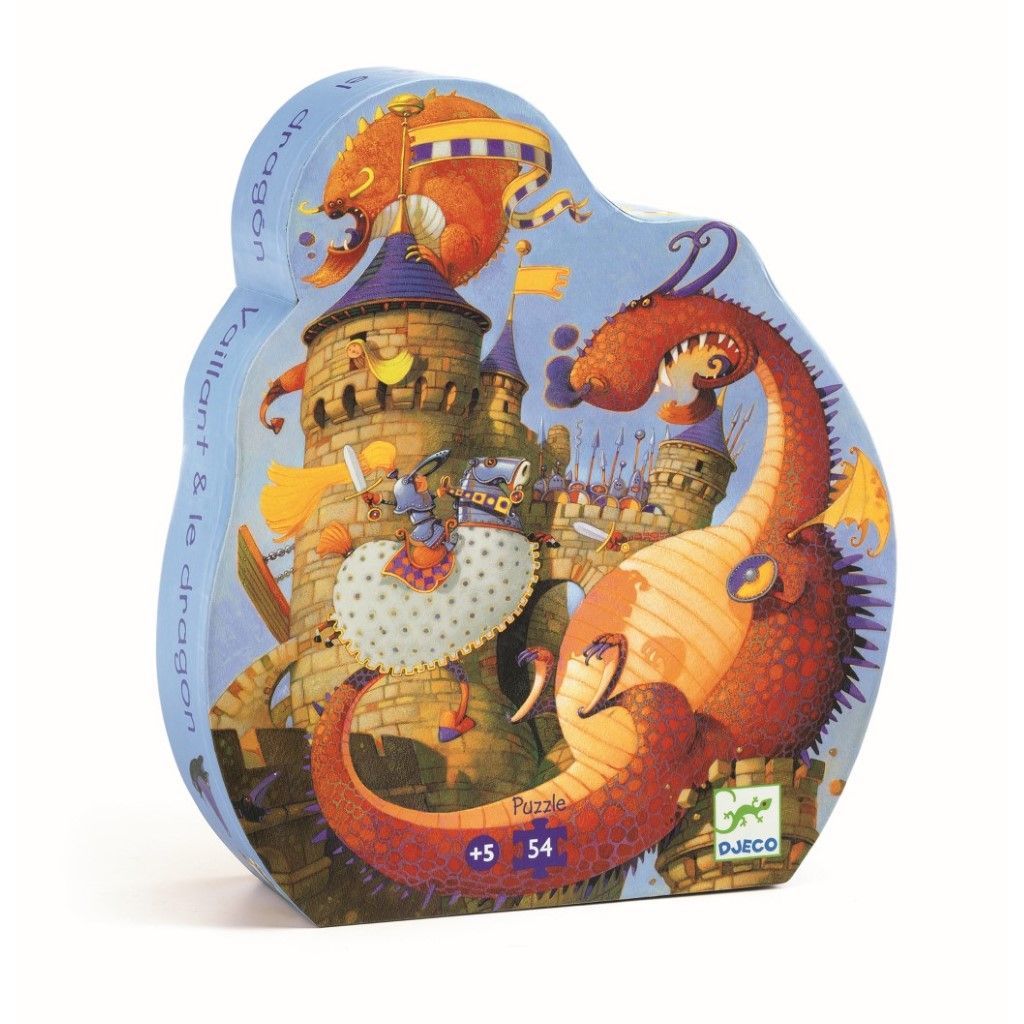 Djeco Silhouette Jigsaw Puzzles Vaillant & the Dragon (54 Pieces)