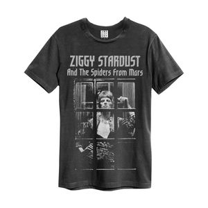 Amplified David Bowie-The Rise And Fall Men's T-Shirt Charcoal