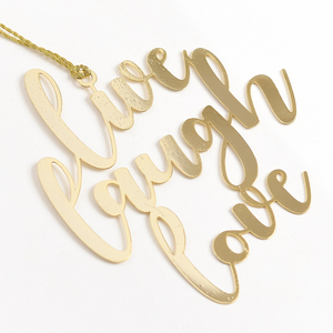 Letternote Live Love Laugh 24K Gold Plated Metal Bookmark