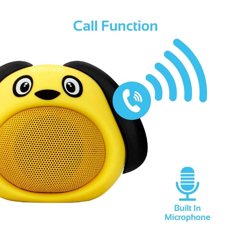 Promate Snoopy Yellow Bluetooth Mini Speaker with Handsfree